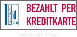 Stempel Bezahlt per Kreditkarte