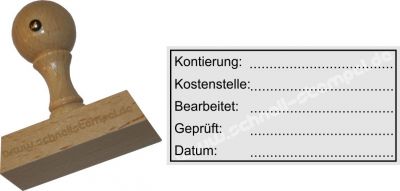 Holzstempel 30 x 60 mm Kontierung-Kostenstelle-Bearbeitet